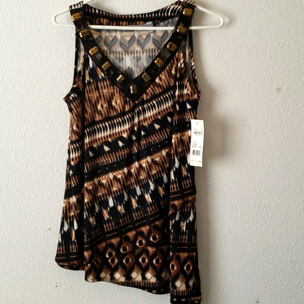 NY Collection Asymetrical Sleeveless Top Size M